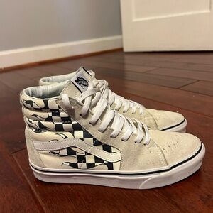 Gently worn checkered flame Vans